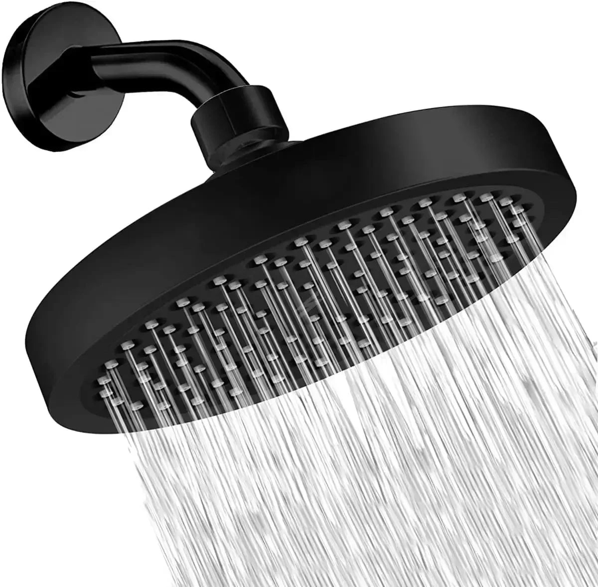 High-Pressure Rain Shower Head with Arm | Round Model – Wall Mount LoungeYard — product view 1