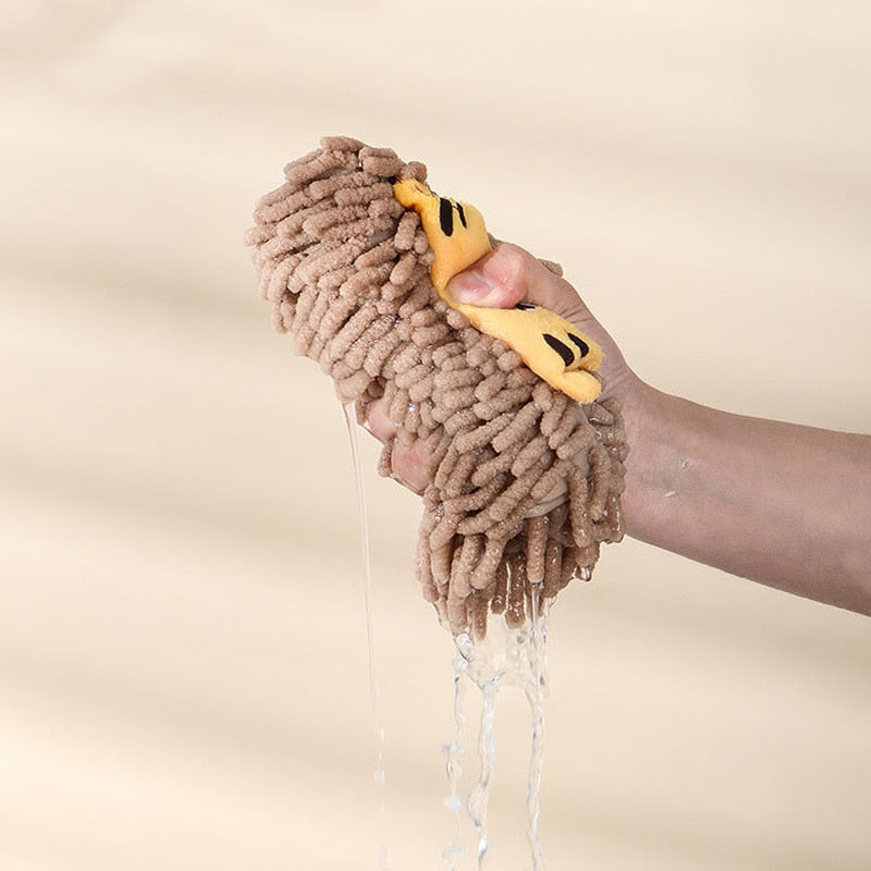 LoungeYard | Quick Water Absorber Bear Plush Hand Towel — product view 4