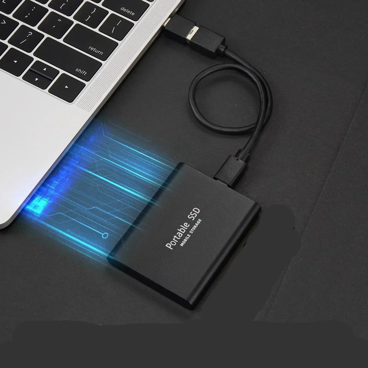 Portable SSD external hard drive with high-speed data transfer and compact design — product view 1