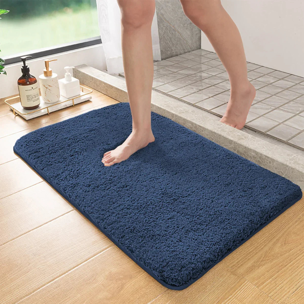 LoungeYard | Long-pile, Absorbent Bath Mat With Anti-slip — product view 6