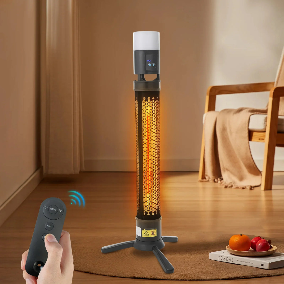 1500W Infrared Patio Heater with 3 Heat Settings, Electric Outdoor Heater for Porch, Balcony, Basement & Garage — product view 1