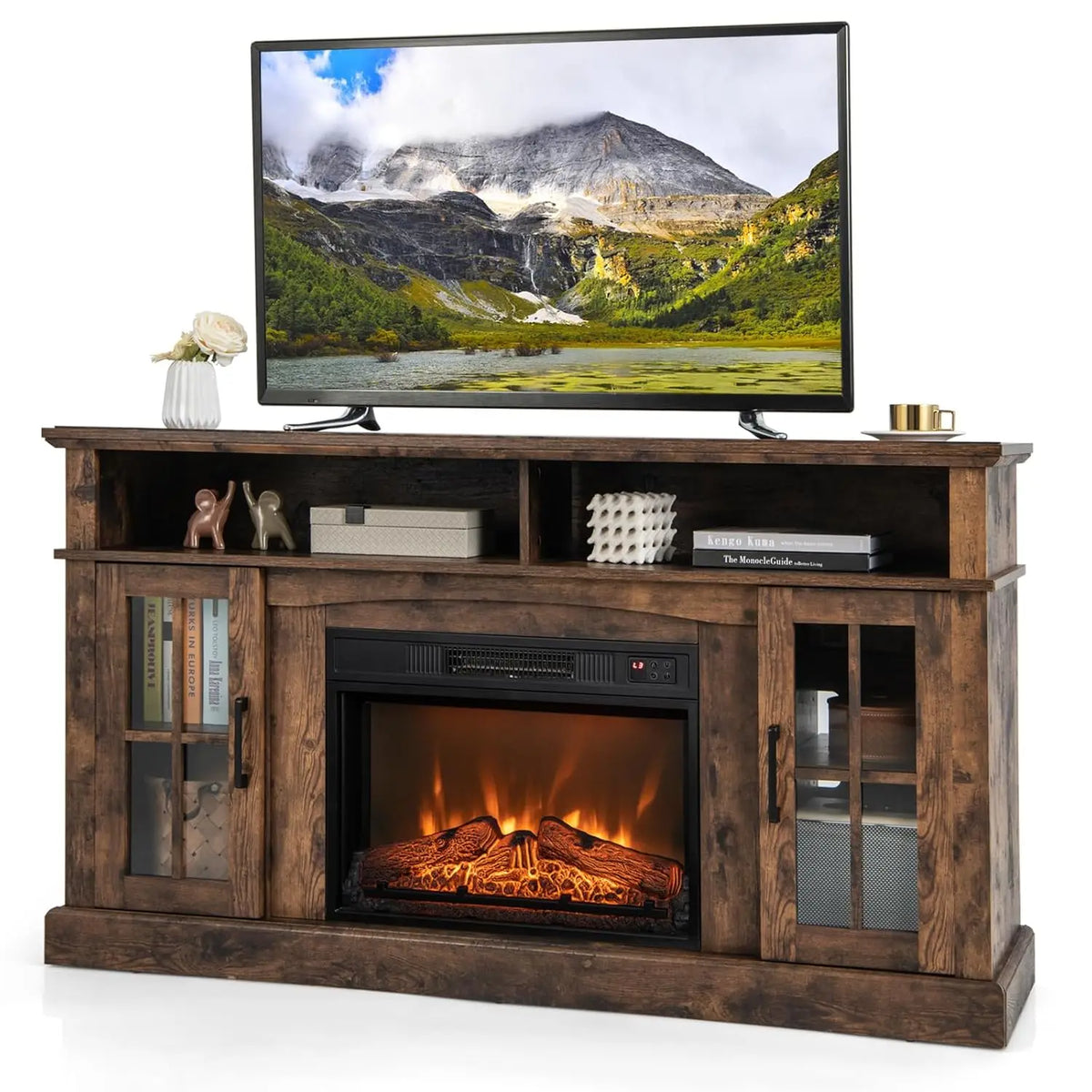 TV Stand for TVs Up to 65 Inch, Electric Fireplace TV Console w/Remote Control, Overheat Protection — product view 1