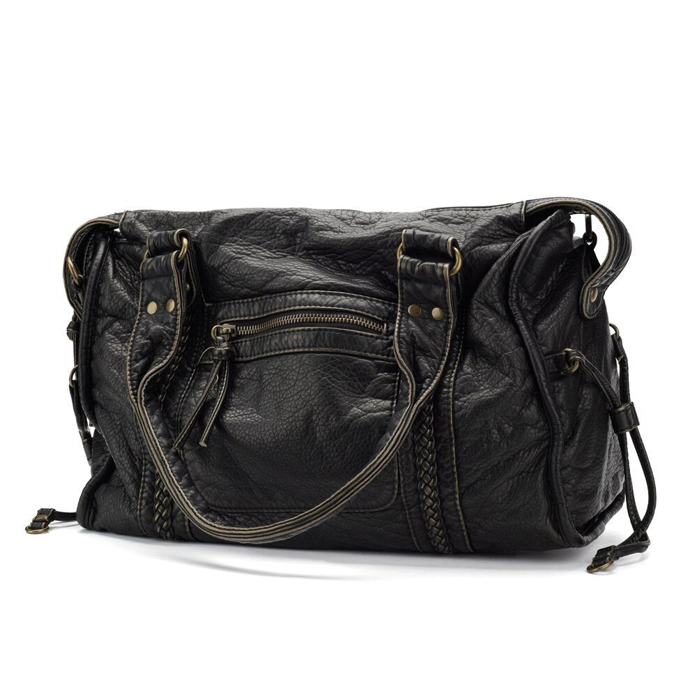 NoirClass - Elegant Black Leather Handbag LoungeYard — product view 5