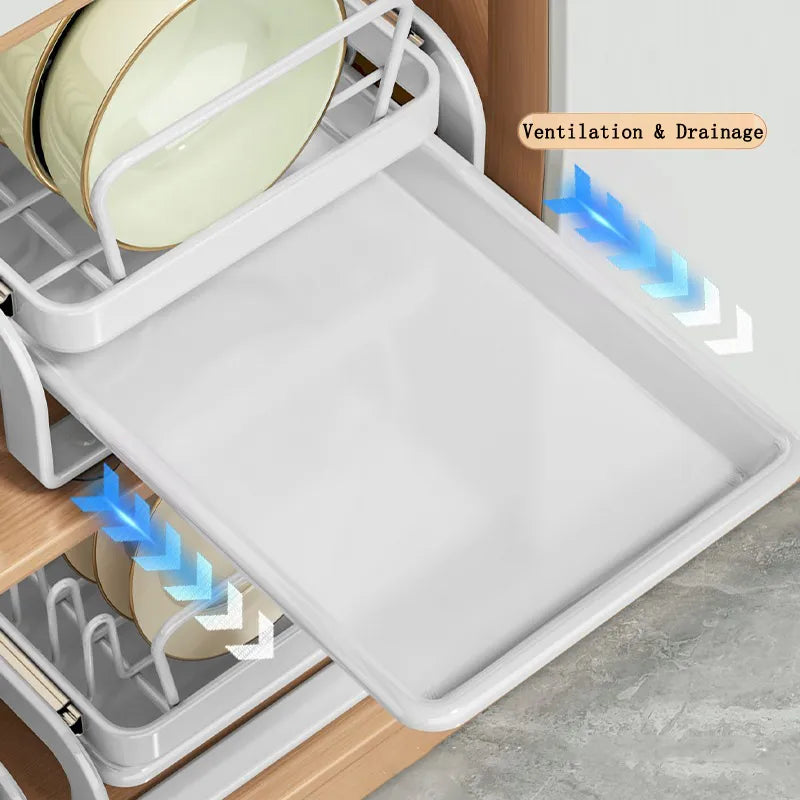 LoungeYard | Kitchen Cabinet Sliding Storage Dish Rack — product view 4