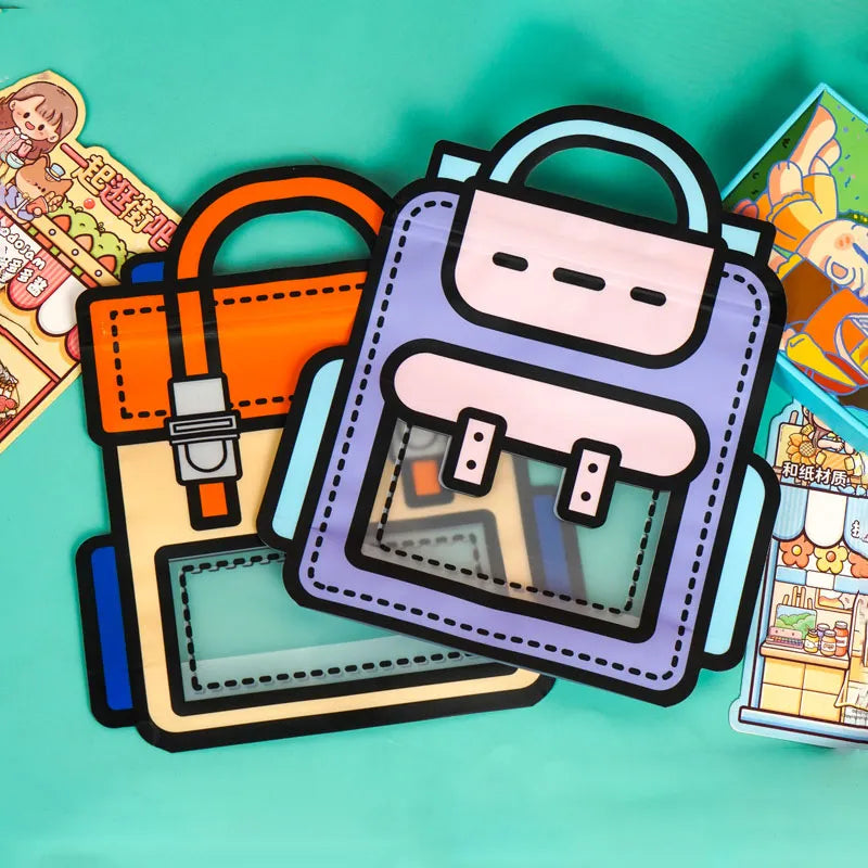 LoungeYard | 50pcs Creative 2D Cartoon Schoolbag — product view 5