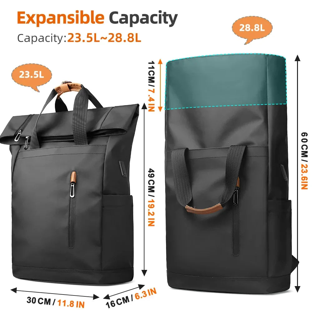LoungeYard | Multifunctional Men's Backpack KnightShield | USB Port, Expandable, Waterproof, Anti-Theft — product view 4