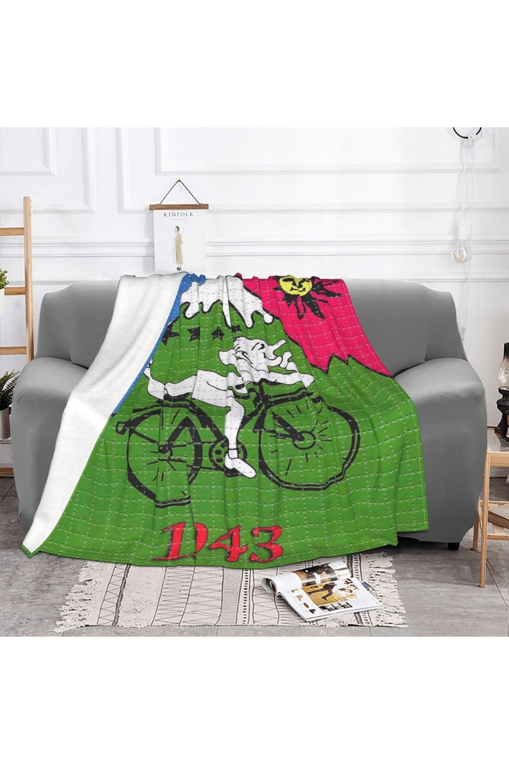 Hoffman Bicycle Day Throw Blanket | LoungeYard — product view 4
