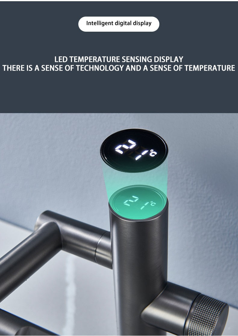 LoungeYard | Hydroelectric Rotating Modern Smart Waterfall Faucet — product view 5