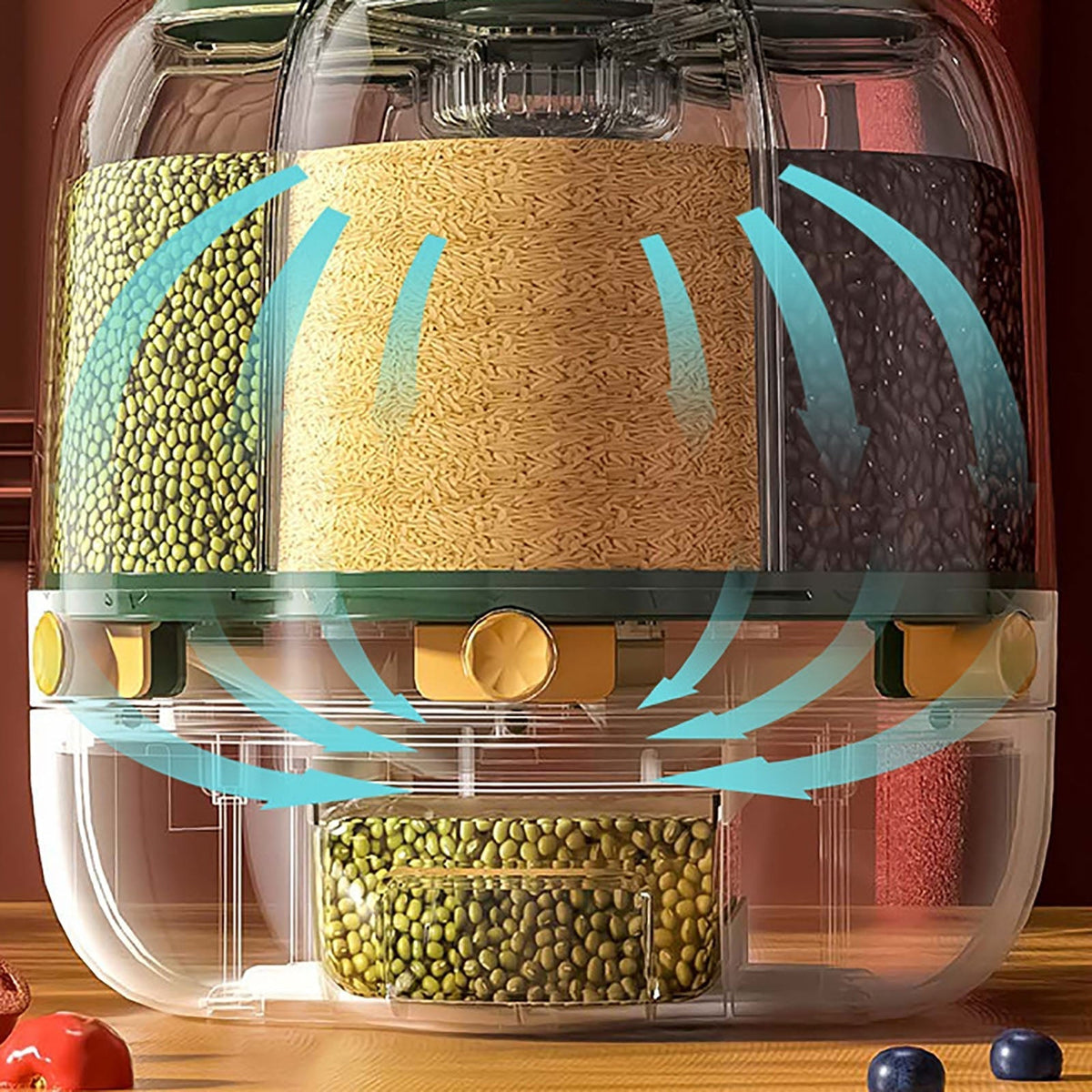 LoungeYard | 6-Grid Rotating Grain Storage Dispenser — product view 5