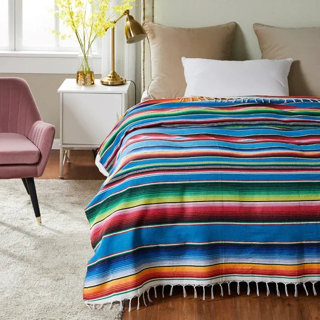 LoungeYard | Colorful Mexican Serape Blanket — product view 7