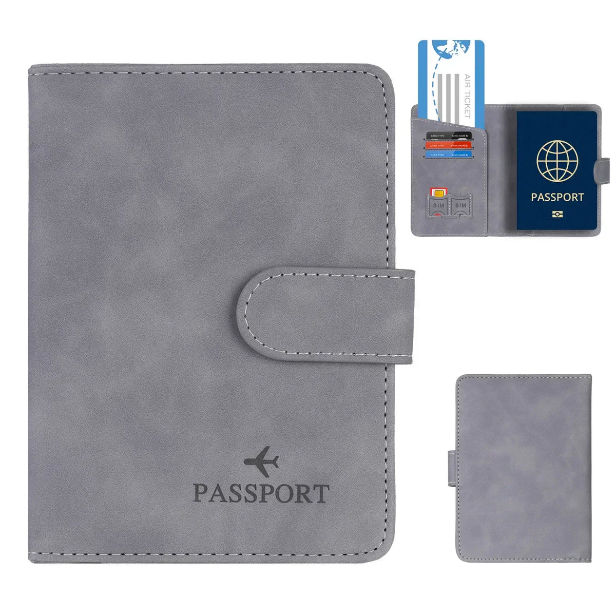 LoungeYard | SafePort Passport Holder | RFID Protection | Elegant Leather Look | Compact for Men & Women — product view 2