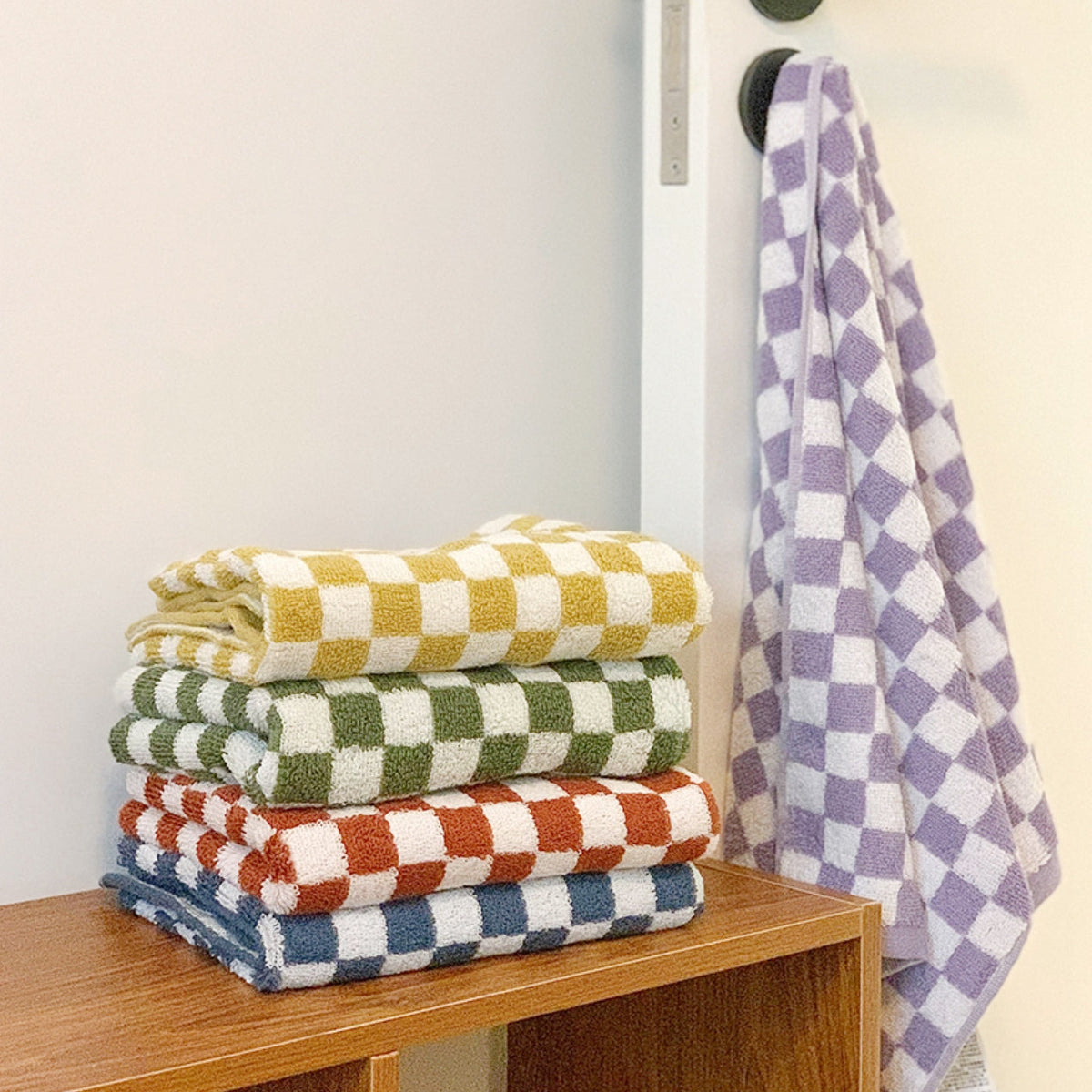 Colourful Checkerboard & Stripe Towels | LoungeYard — product view 3