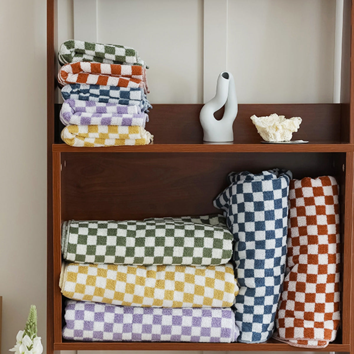 Colourful Checkerboard & Stripe Towels | LoungeYard — product view 2