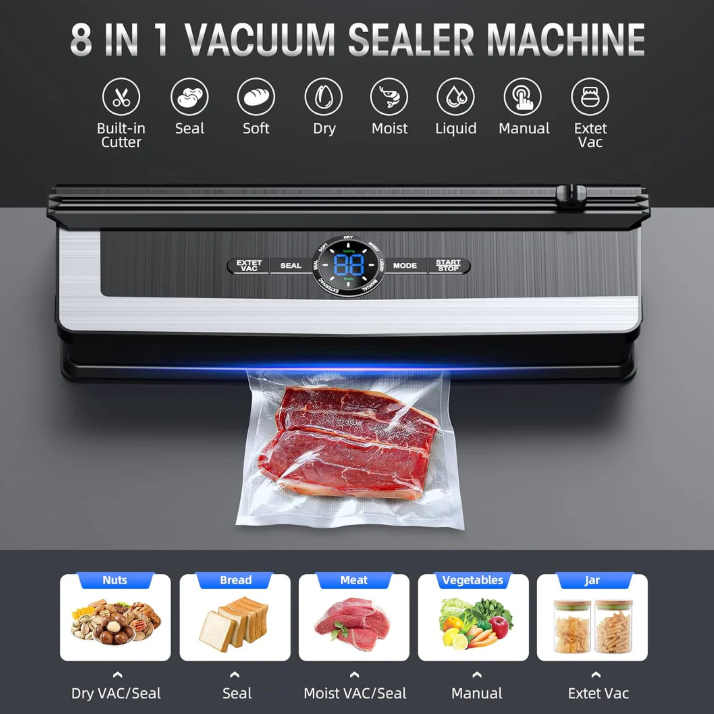 LoungeYard | Multifunctional 8-in-1 Vacuum Sealer with Integrated Film Cutter — product view 1