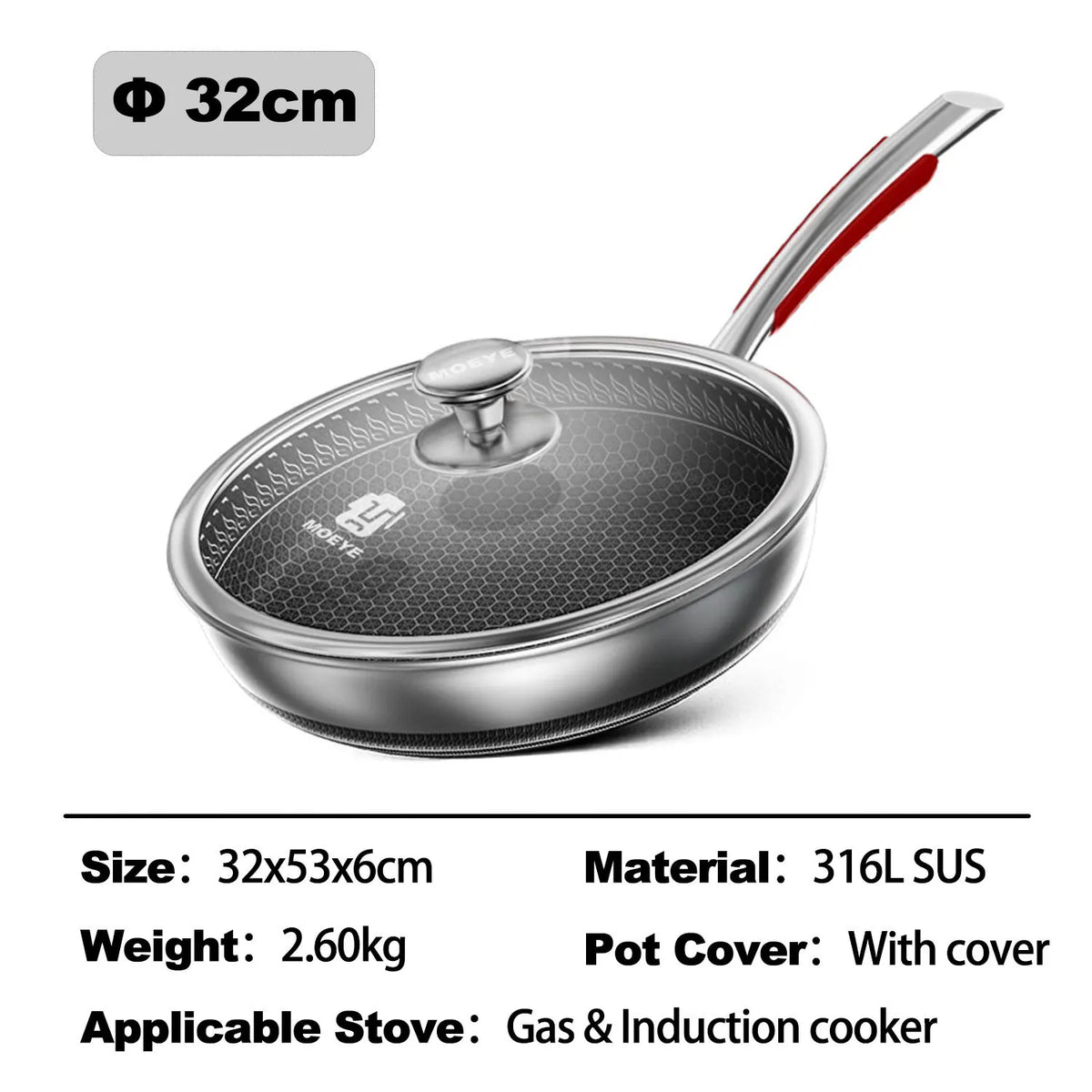 LoungeYard | Safe Cook Nonstick Antibacterial Stainless Steel Pan — product view 1