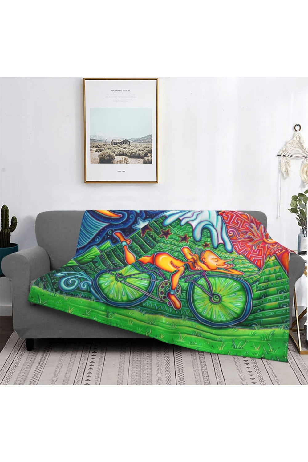 Hoffman Bicycle Day Throw Blanket | LoungeYard — product view 6
