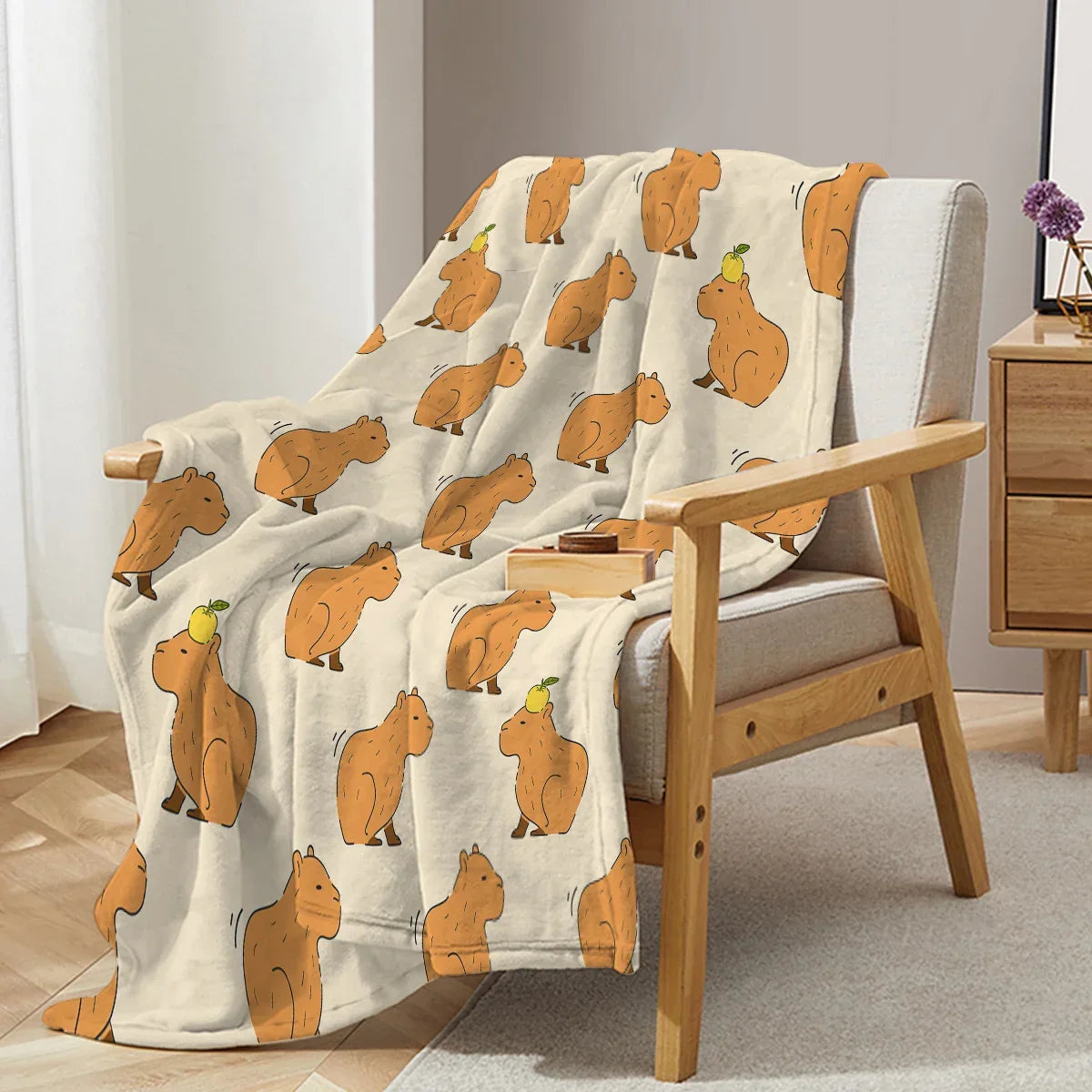 LoungeYard | CapyLoom Cozy Blanket | Fluffy Capybara Cozy Blanket | Soft Flannel Fleece Throw Blanket | Sofa & Bed Cover in 3 Sizes — product view 4