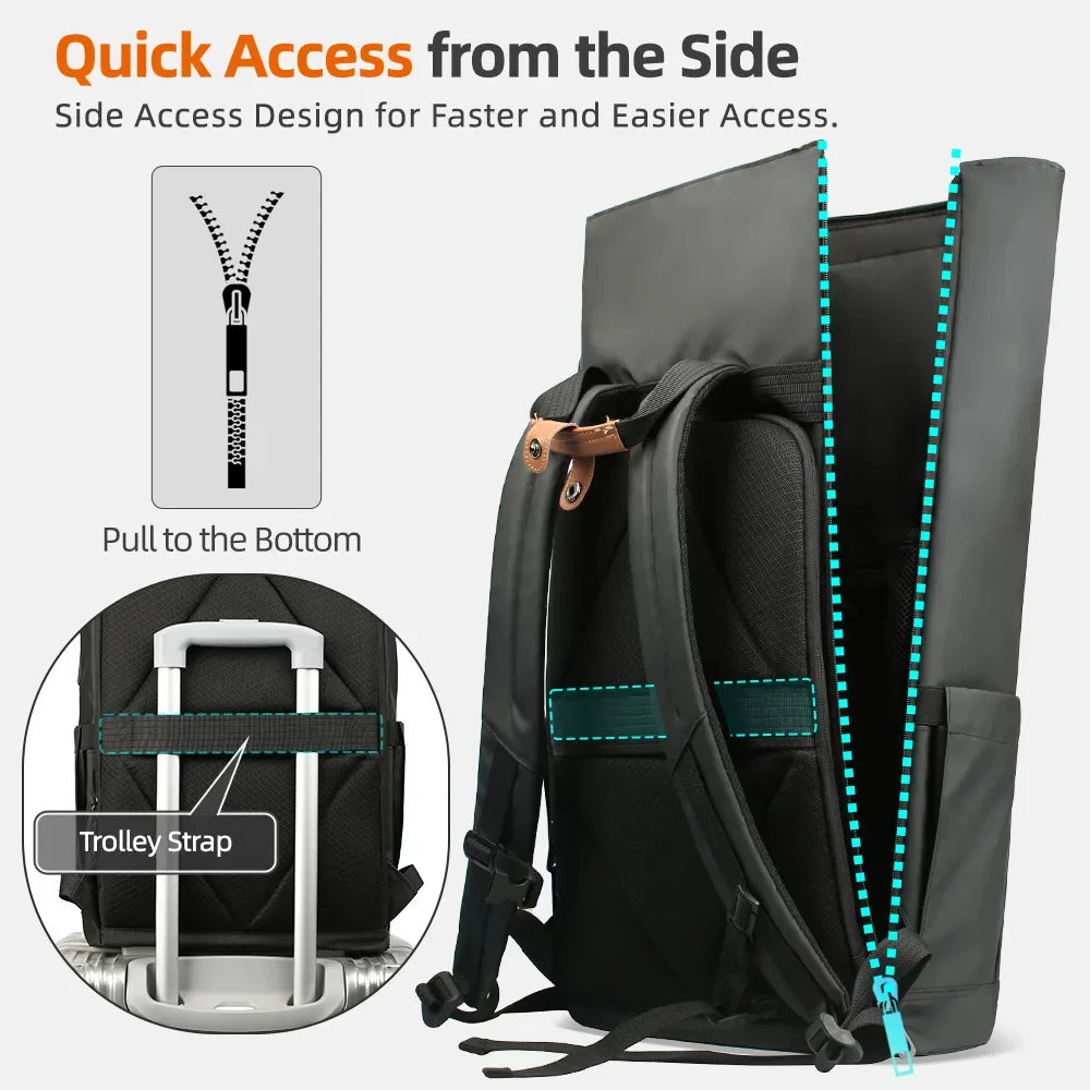 LoungeYard | Multifunctional Men's Backpack KnightShield | USB Port, Expandable, Waterproof, Anti-Theft — product view 3