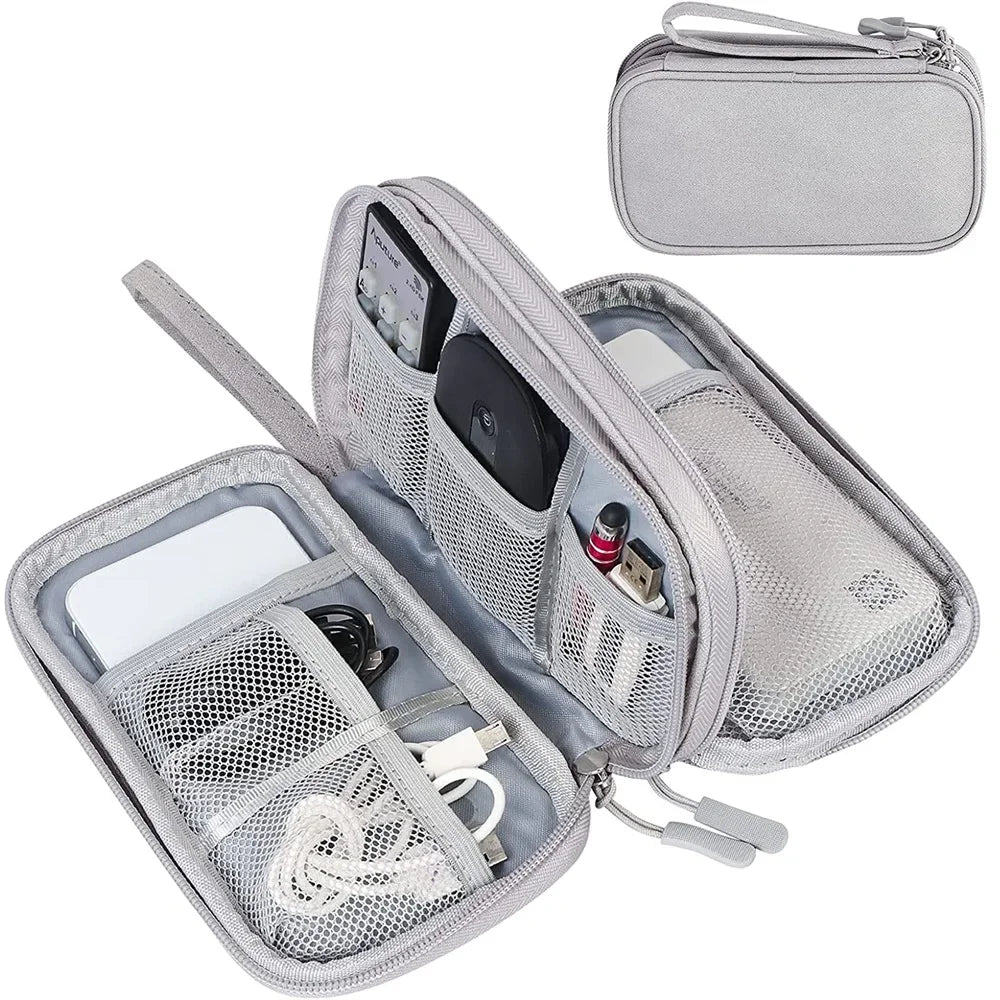 LoungeYard | Techviva PackSafe Electronic Organizer Bag | 2-layer & waterproof | For cables, chargers, USB & accessories | Compact & portable — product view 6