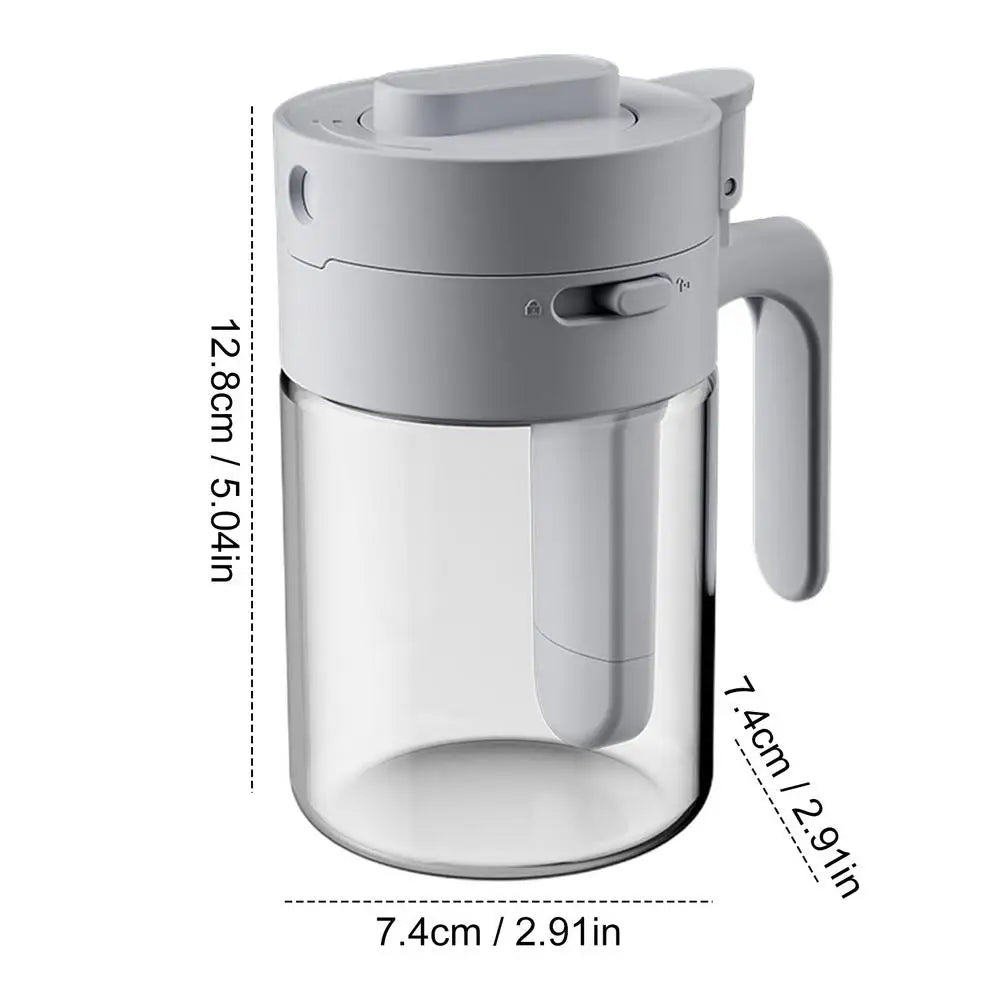 LoungeYard | Transparent Glass Lockable Airtight Seasoning Jar with Spoon — product view 1