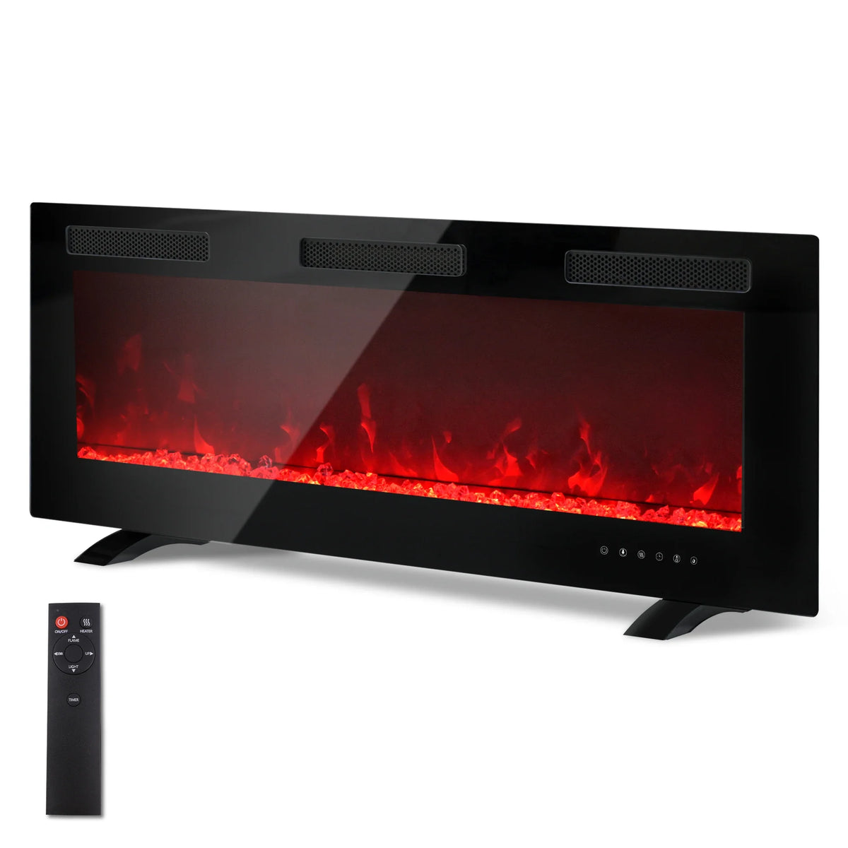 50 Inch Built-In Electric Fireplace Insert, Wall Mount LED Fireplace Heater with Adjustable Flame & Timer for Living Room Feature Wall — product view 2