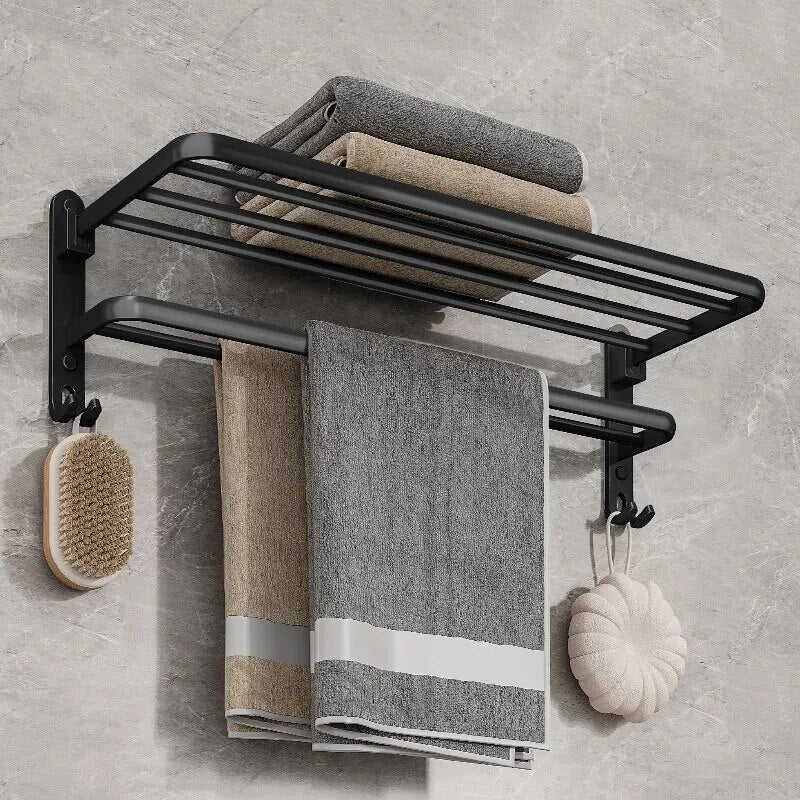 LoungeYard | Elegant Life Space-Saving Foldable Aluminum Towel Rack — product view 6