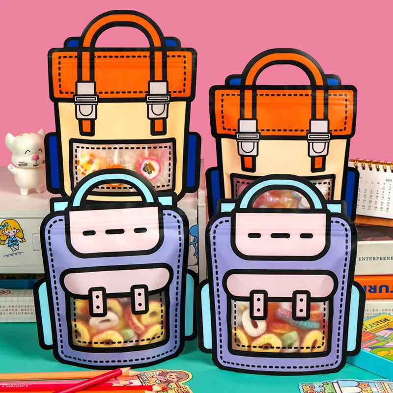 LoungeYard | 50pcs Creative 2D Cartoon Schoolbag — product view 2