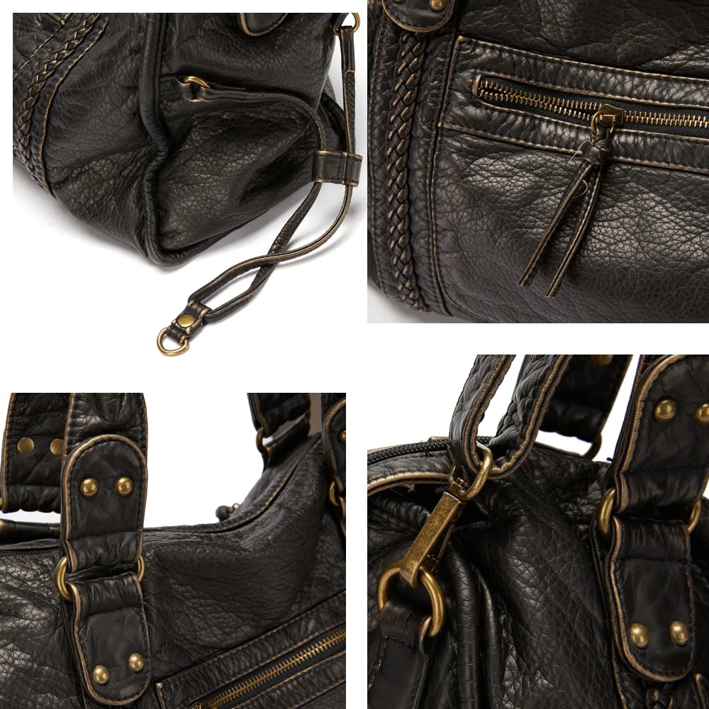 NoirClass - Elegant Black Leather Handbag LoungeYard — product view 4