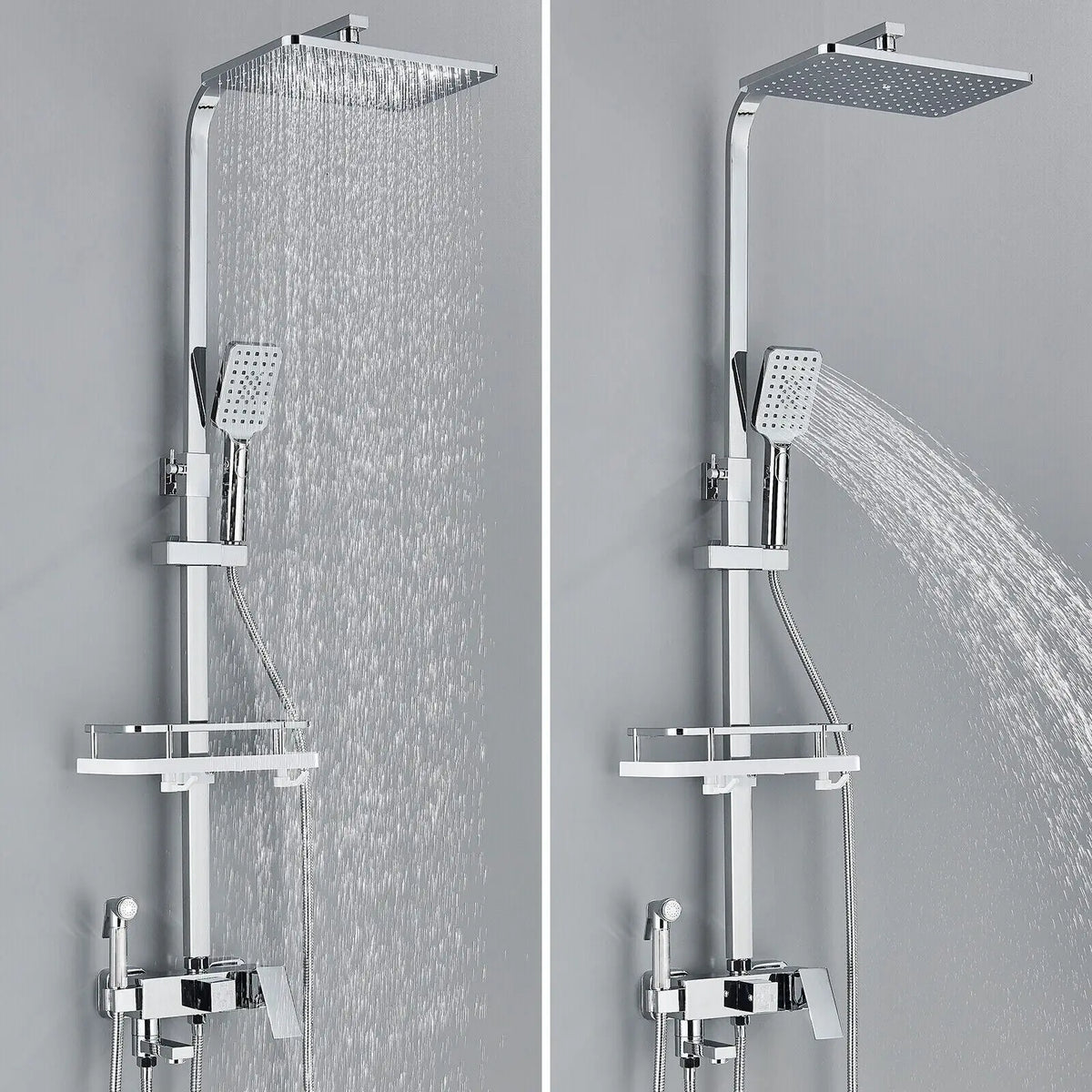 LoungeYard | RainFlow Luxe Rain Shower Set – adjustable brass shower fixture with 4 functions — product view 1