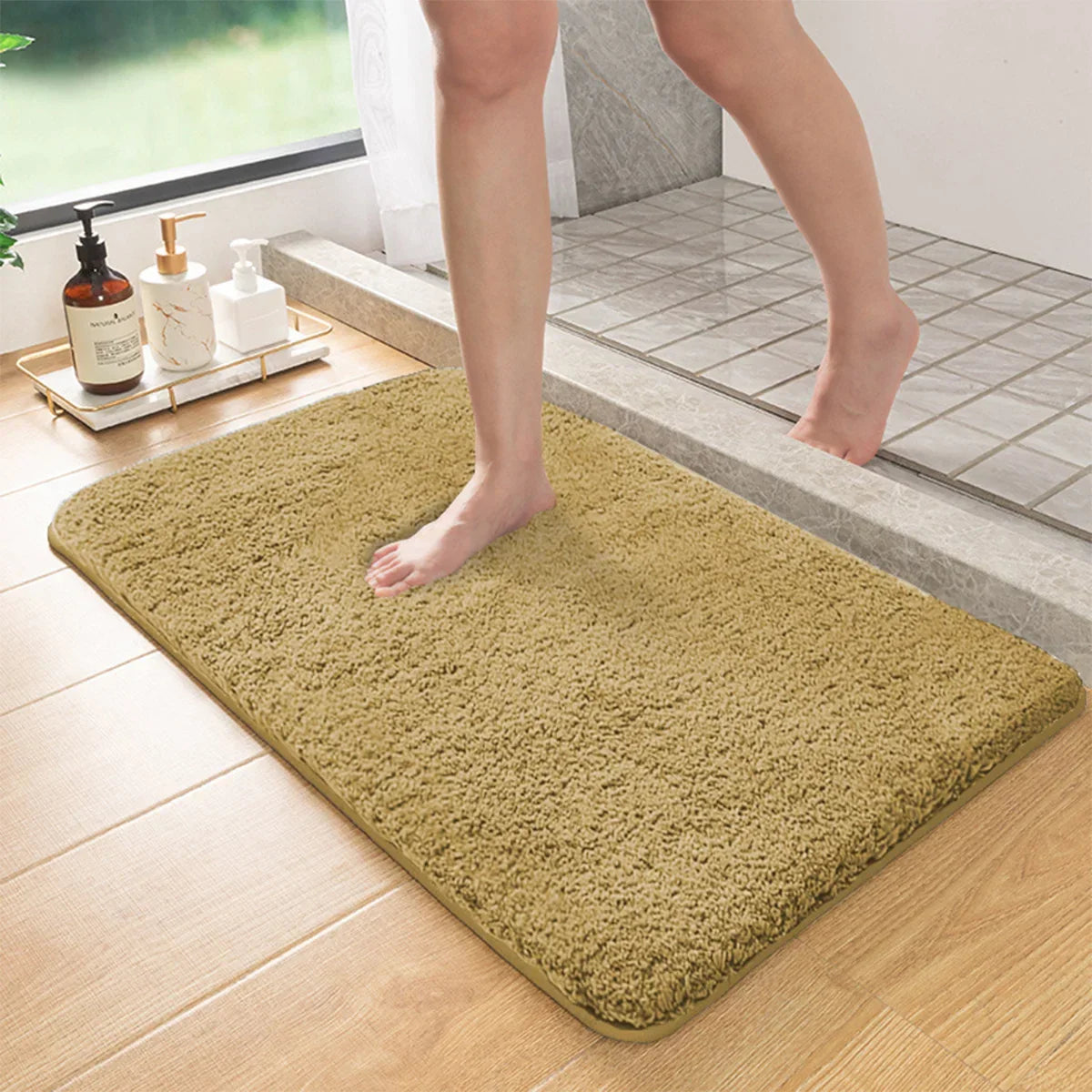 LoungeYard | Long-pile, Absorbent Bath Mat With Anti-slip — product view 7