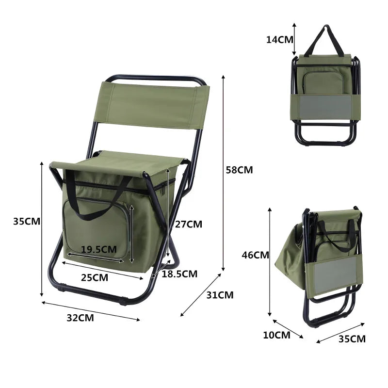 Built-in Cooling Bag Portable Folding Outdoor Stool | LoungeYard — product view 7