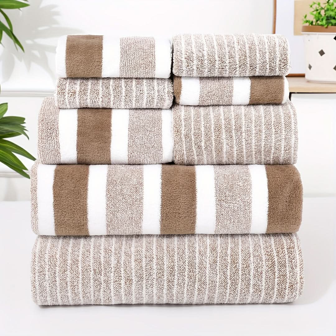 LoungeYard | LUXORA – 8-piece towel set made of microfiber, soft, highly absorbent & quick-drying — product view 1
