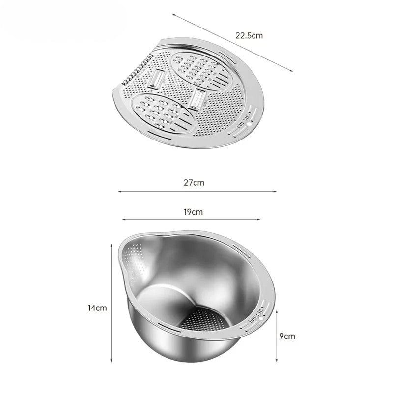 LoungeYard | All-in-One Stainless Steel Kitchen Drain Slicer Bowl — product view 6