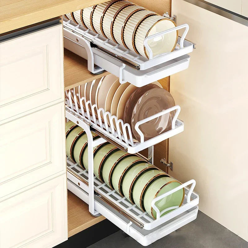 LoungeYard | Kitchen Cabinet Sliding Storage Dish Rack — product view 3