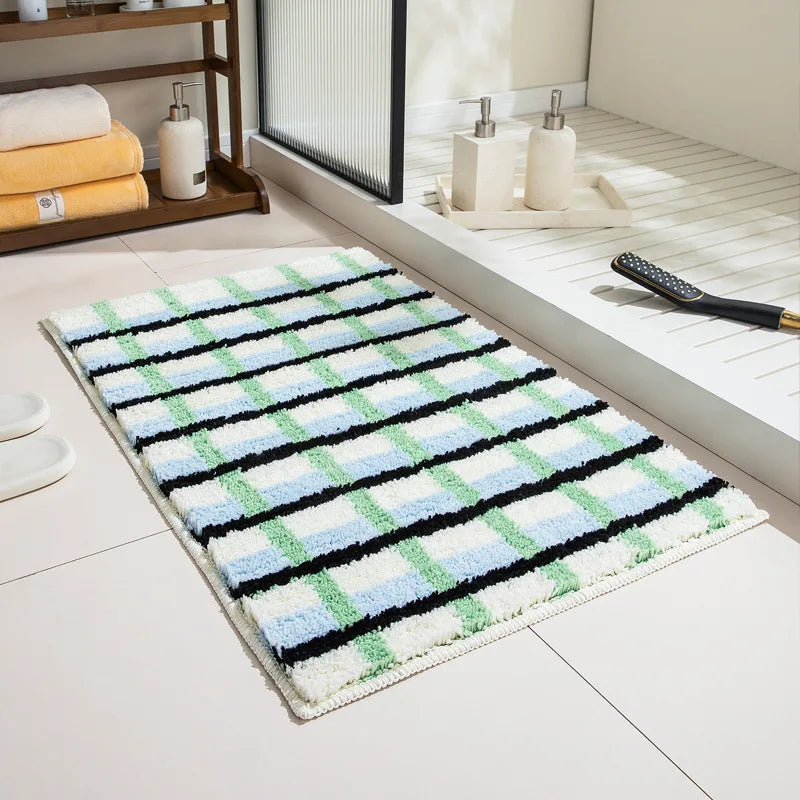 Modern Grid Tufted Bath Mat | LoungeYard — product view 6