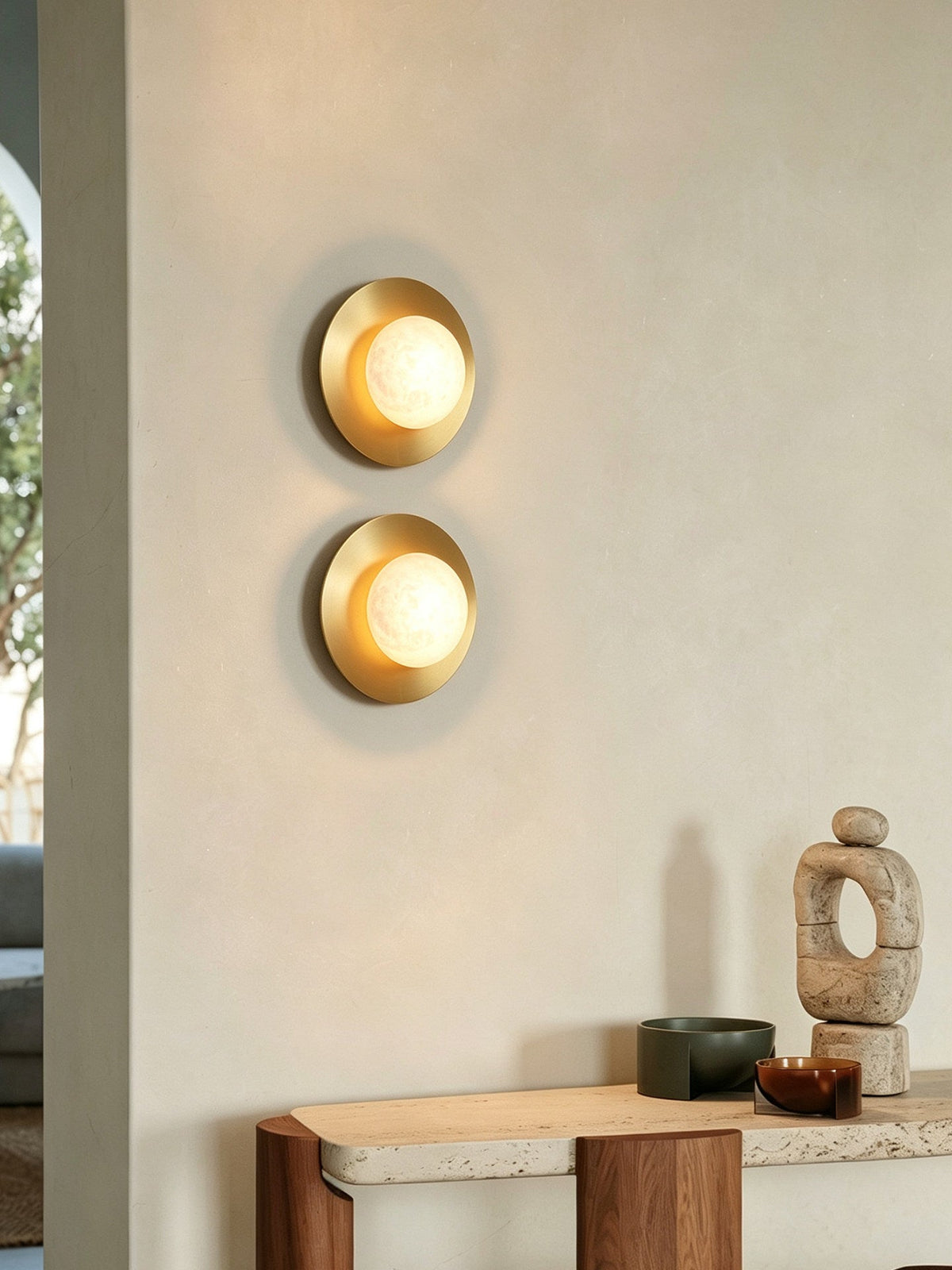 Selene Alabaster Moon Wall Sconce — product view 3