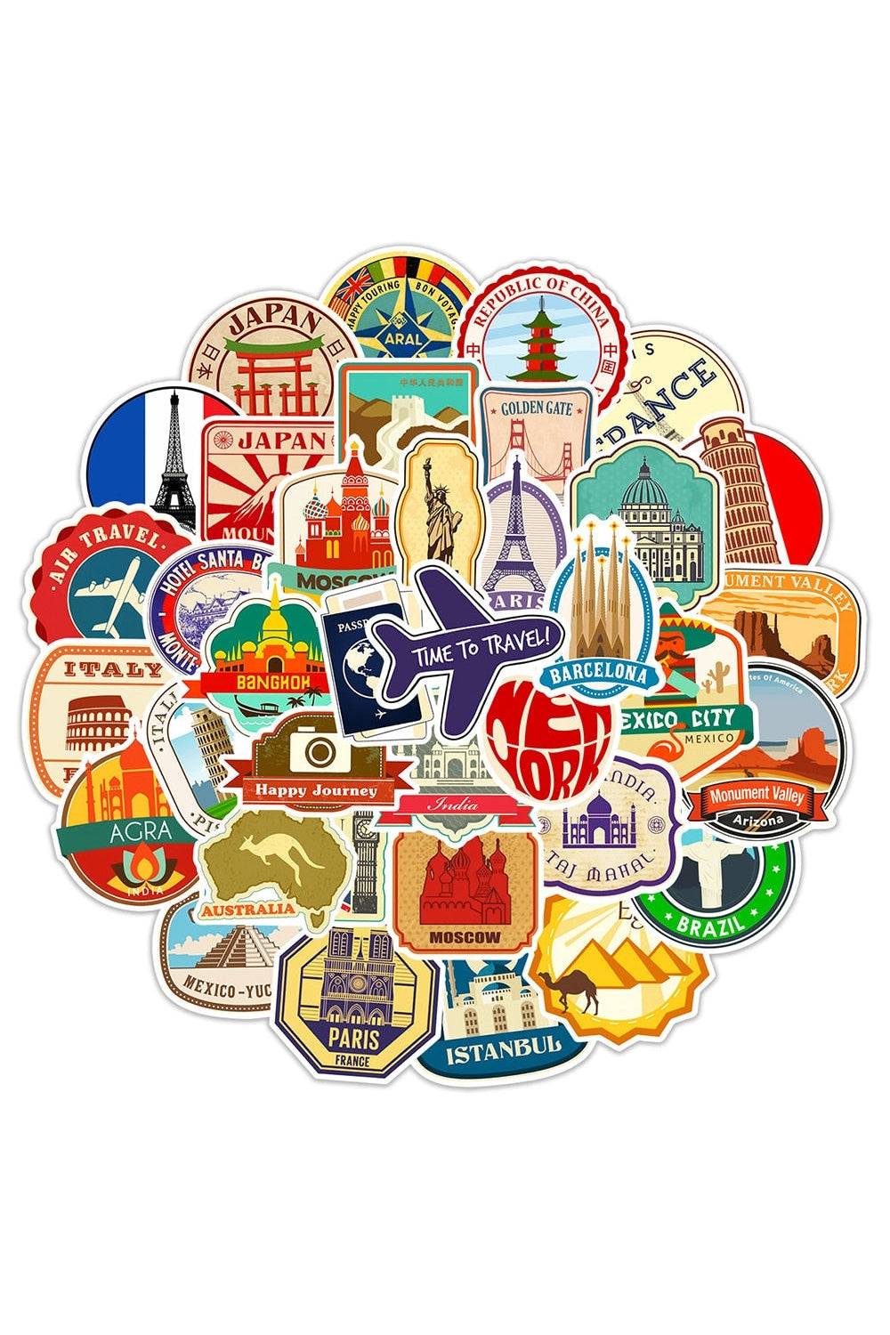 Travel Stickers 10/30/50PCS | LoungeYard — product view 6