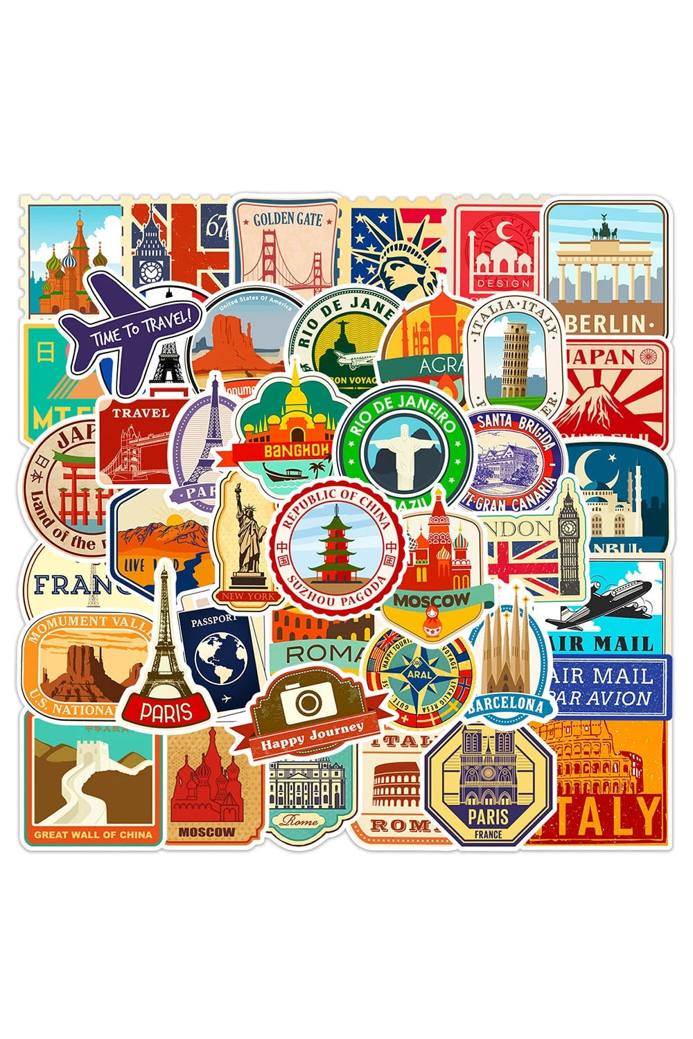 Travel Stickers 10/30/50PCS | LoungeYard — product view 2