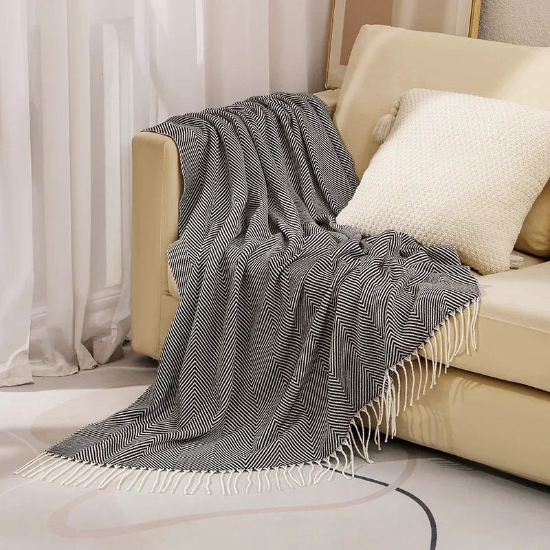 LoungeYard | Nordic Stripe Throw Sofa Blanket — product view 6