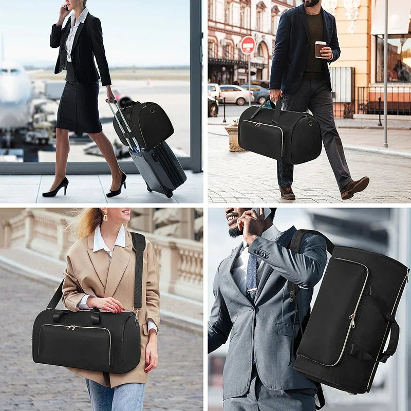 LoungeYard | Voyatura FlexPack | Foldable Travel Bag with Suit Compartment | 53 L | 3-in-1 Backpack, Shoulder Bag & Duffel Bag — product view 6