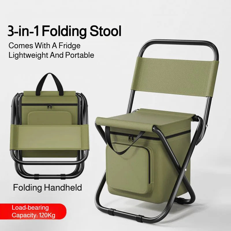 Built-in Cooling Bag Portable Folding Outdoor Stool | LoungeYard — product view 5