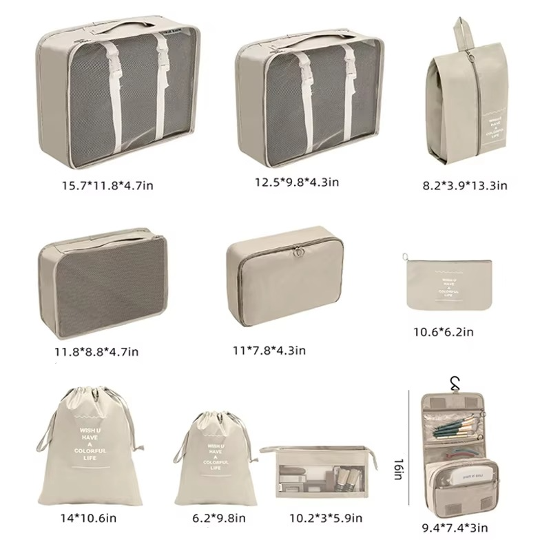Travel Organizer Packing Cube Set with Zippered, Breathable Bags — product view 5