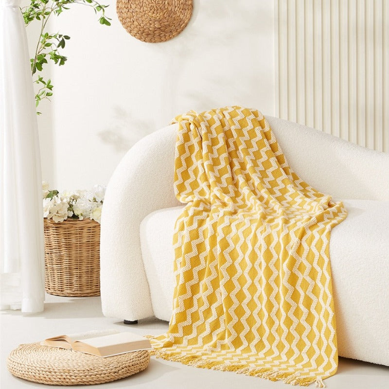 LoungeYard | YELLOW BOHO CHECK PATTERN — product view 1