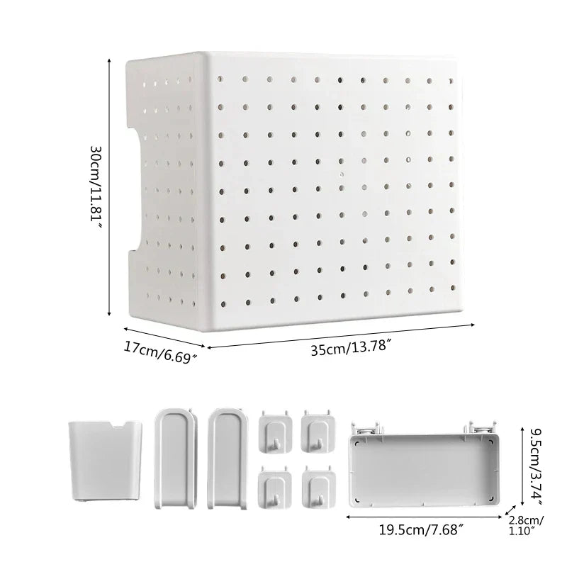 LoungeYard | Kitchen Organizer Wall-Mounted Hole Board Storage Rack — product view 6
