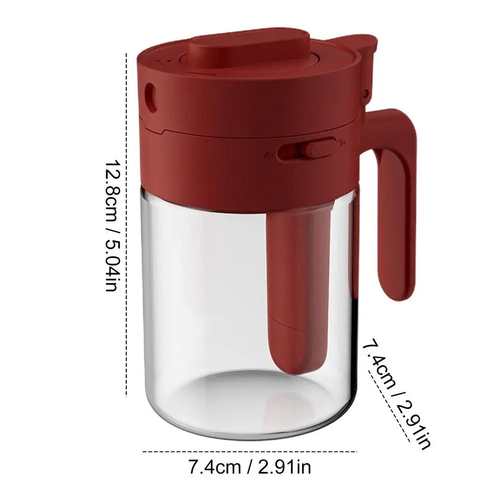 LoungeYard | Transparent Glass Lockable Airtight Seasoning Jar with Spoon — product view 2