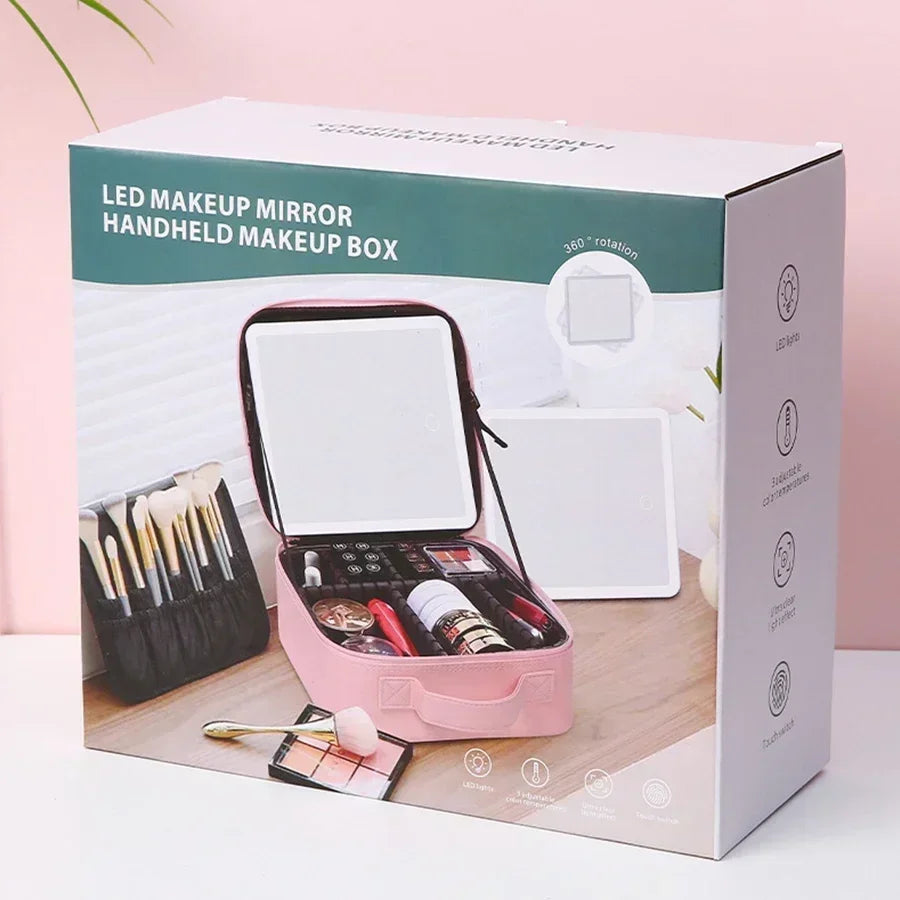 LoungeYard | LED Mirror Travel Makeup Organizer Bag — product view 6