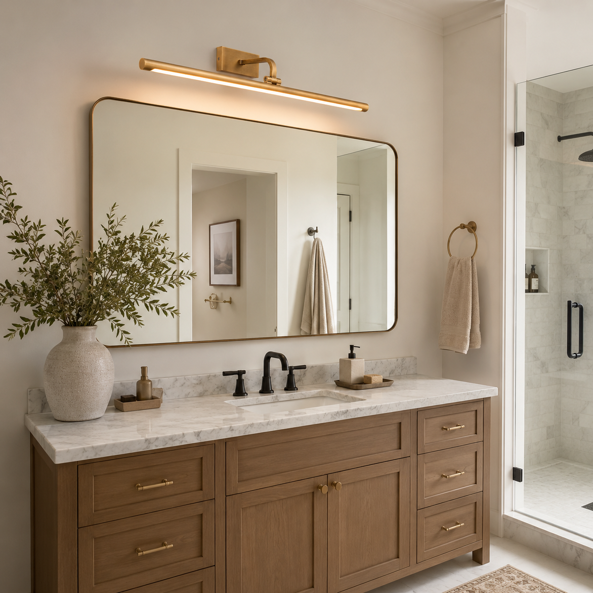 Sheffield Linear Brass Wall Sconce — product view 5