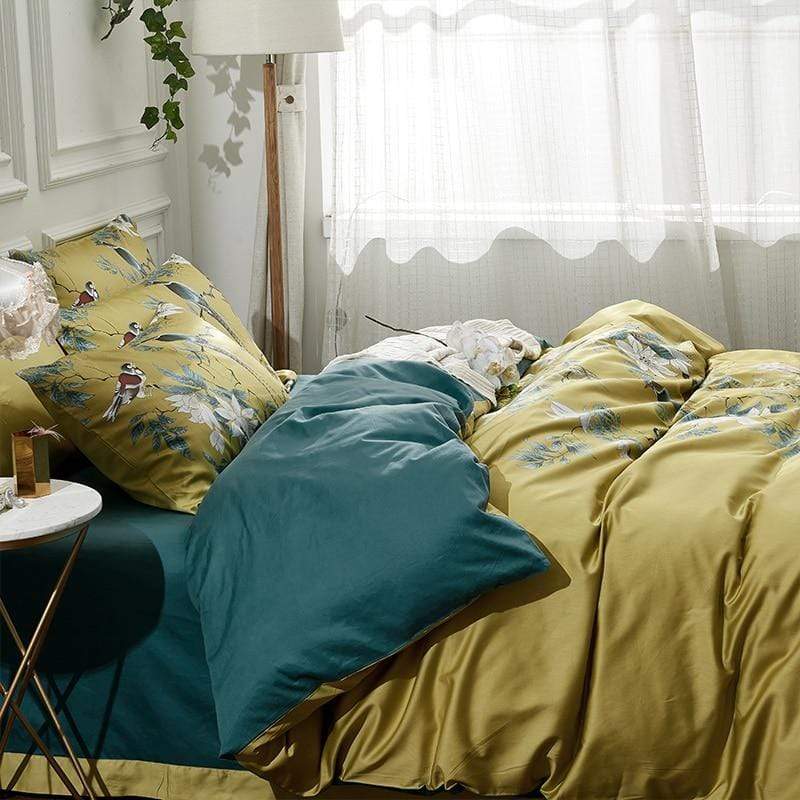 Tranquility Yellow Duvet Cover Set, Cotton — product view 6