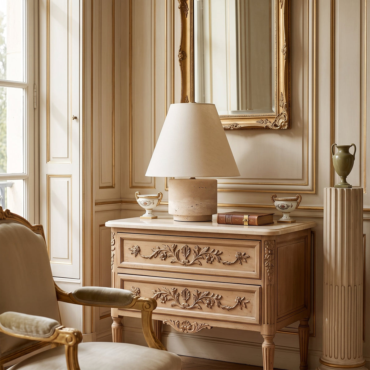 Solano Travertine Table Lamp — product view 2