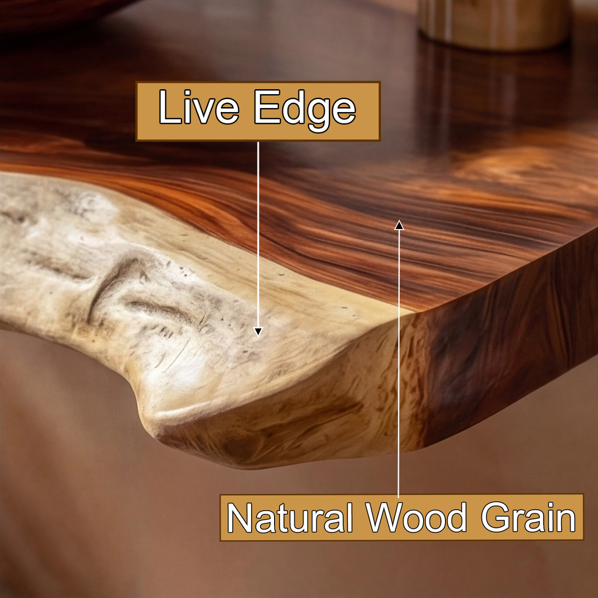 Solara Live Edge Solid Wood Floating Bathroom Vanity — product view 4